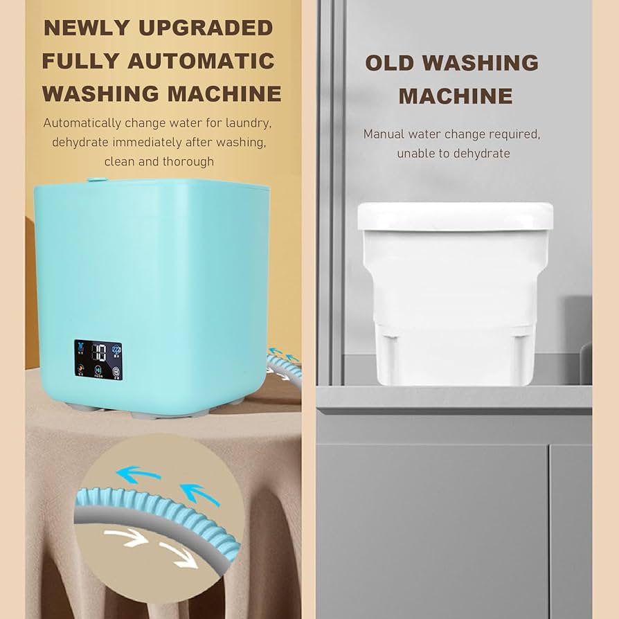 Amazon.co.jp: ポータブル洗濯機、7L大容量全自動ミニ洗濯機